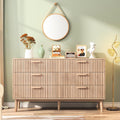 6 Schubladen praegen das Sideboard in Naturbraun