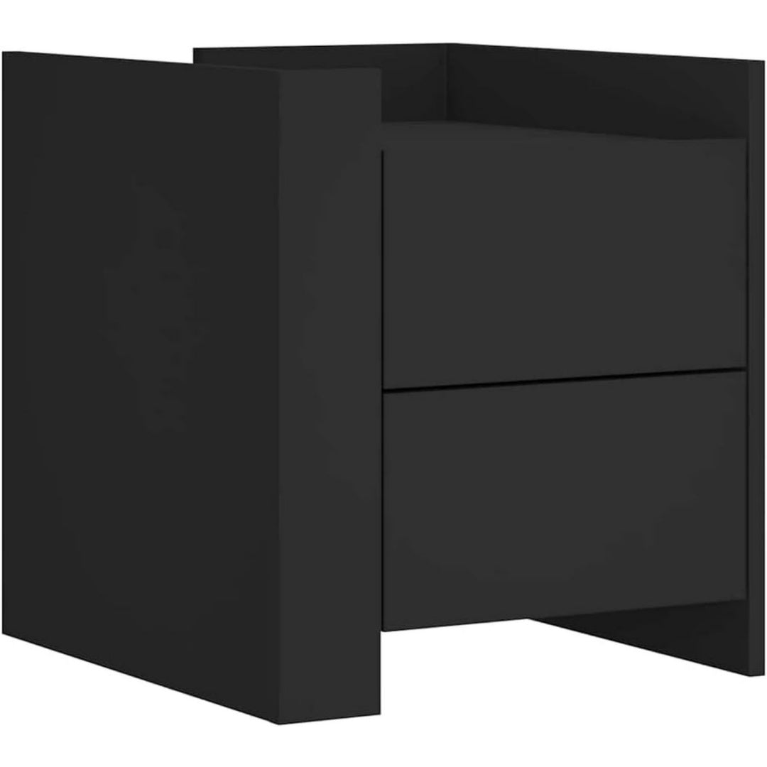 Nachttisch in Schwarz mit Schubladen