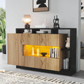 LED Beleuchtung praegt das Sideboard in Naturbraun