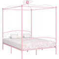 Das Bettgestell misst 180 x 200 cm in Rosa