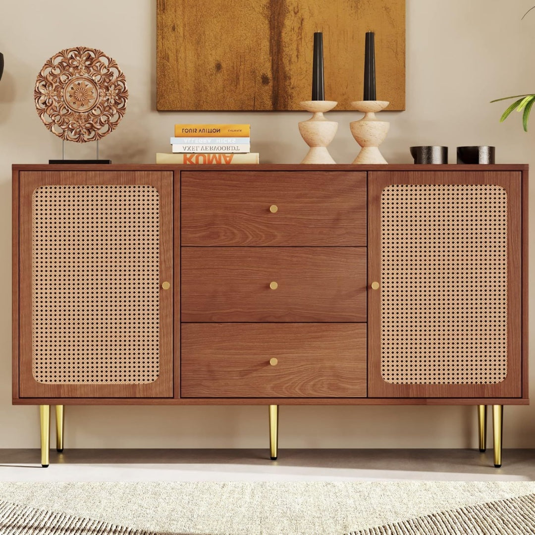 Schubladen praegen das Sideboard in Nussbaumbraun
