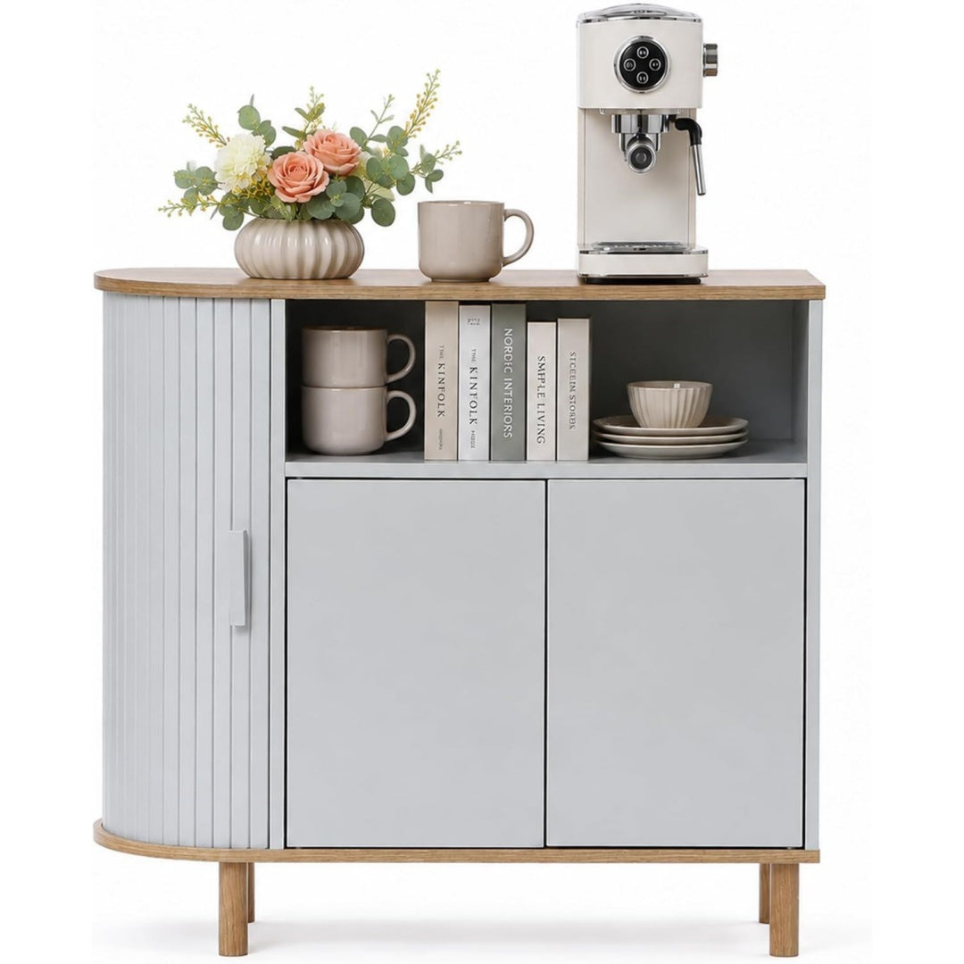 Sideboard verbindet 2 Tueren und offene Ablagen