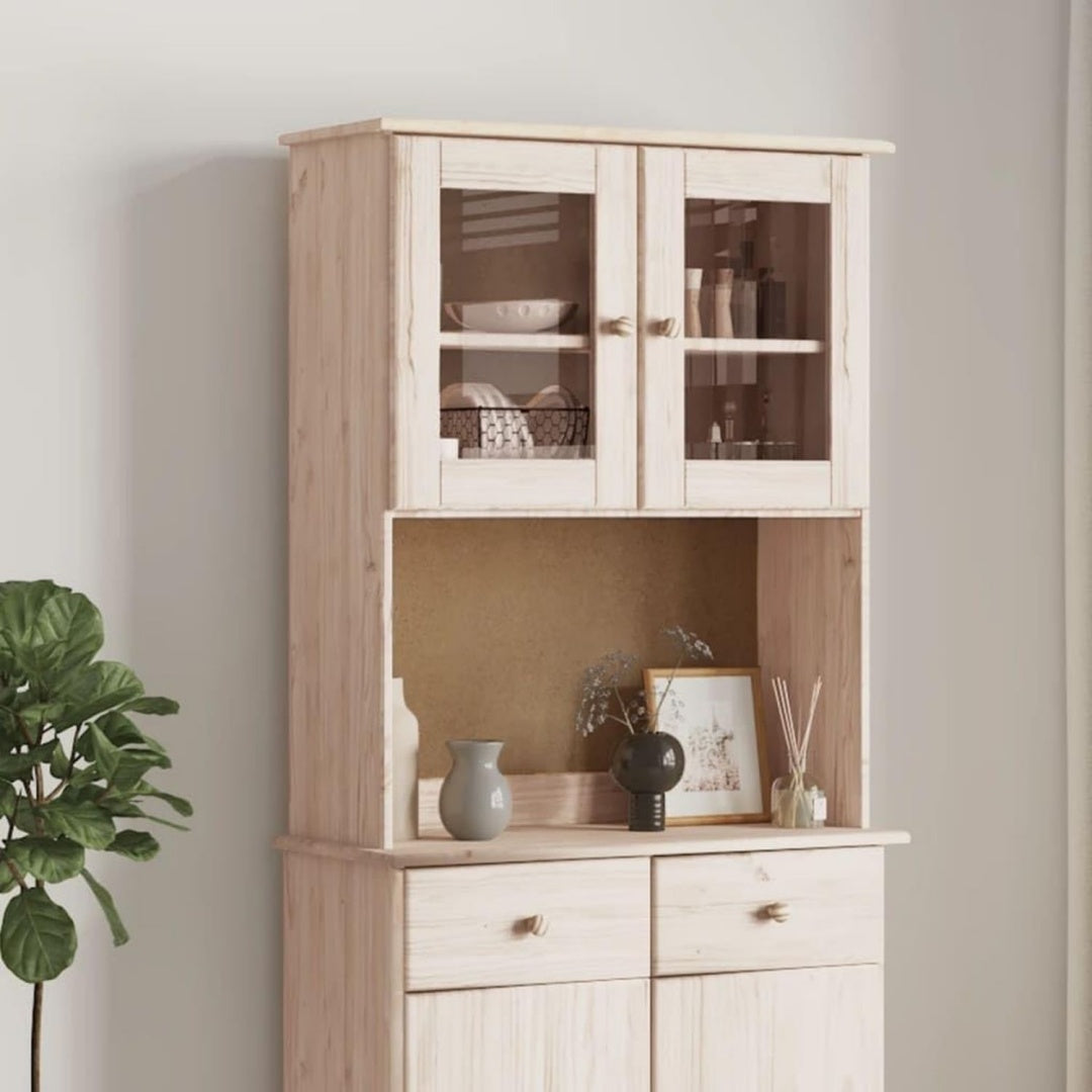 Sideboard mit Glastueren und geschlossenem Stauraum