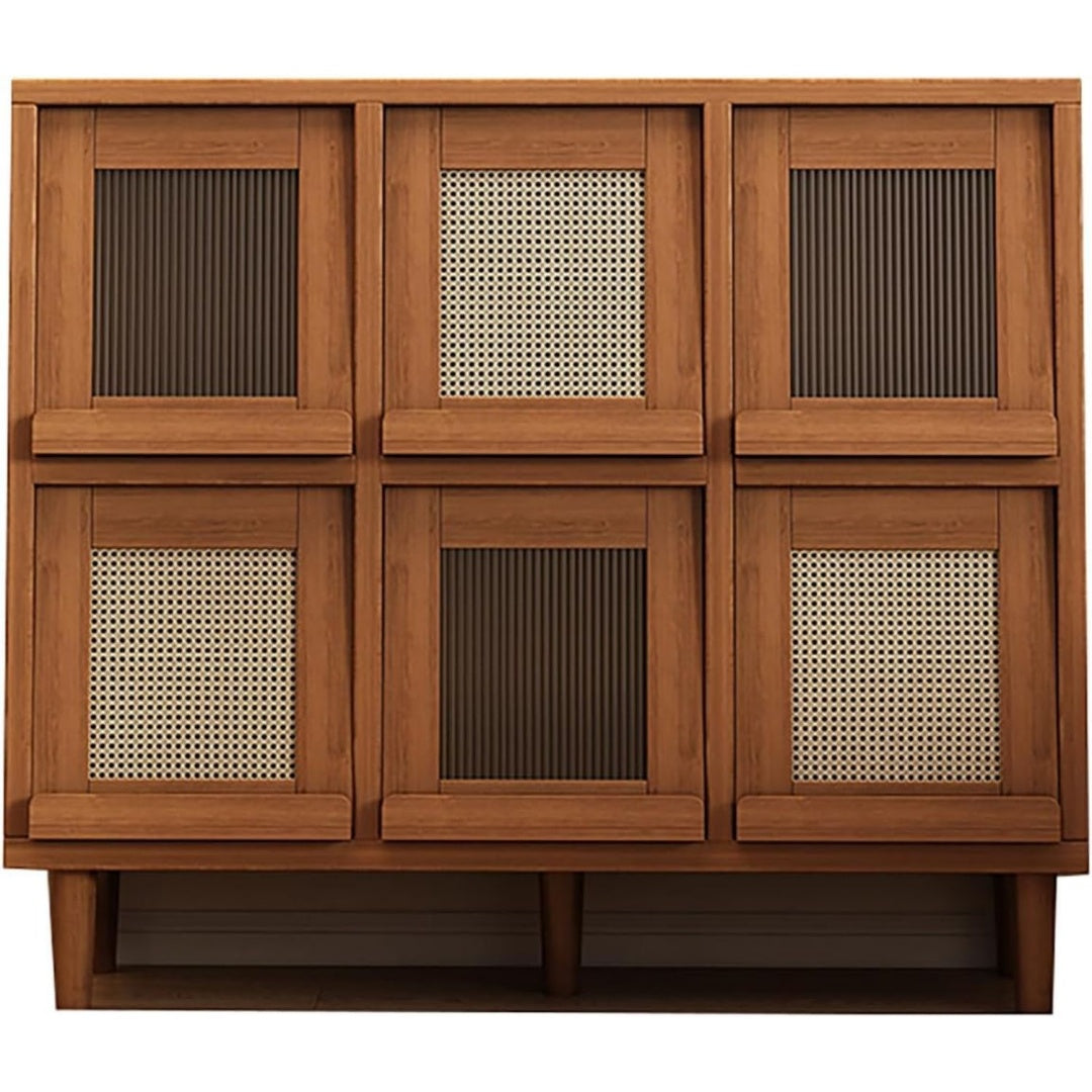 Eine klappbare Konstruktion praegt das Sideboard aus Holzwerkstoff