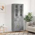 Der Hochschrank misst 69.5 x 34 x 180 cm in Betongrau