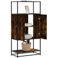 Sideboard aus Holzwerkstoff und Metall in Naturbraun und Schwarz